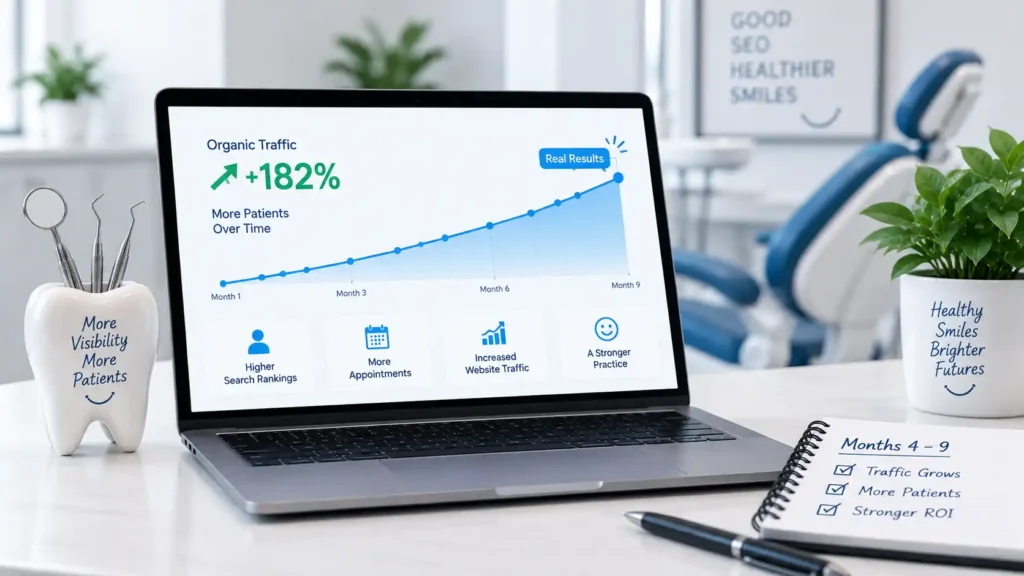 The result month after and growth are showing optimise and audite by dentalseoagency